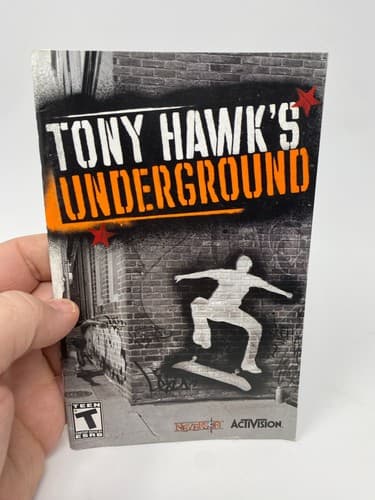 NO GAME- TONY HAWKS UNDERGROUND PLAYSTATION 2 PS2 Authentic Manual Only