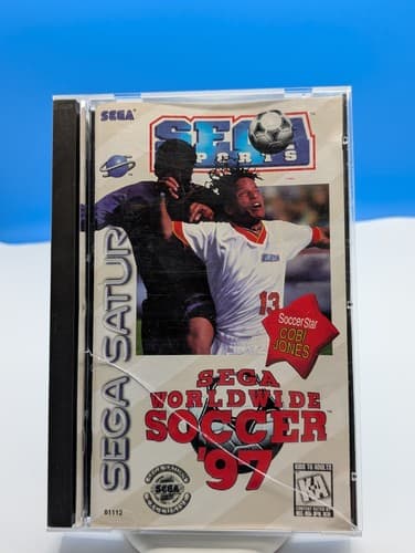 Sega Worldwide Soccer '97 Sega Saturn Complete in Box W/ Reg - Cracked Case