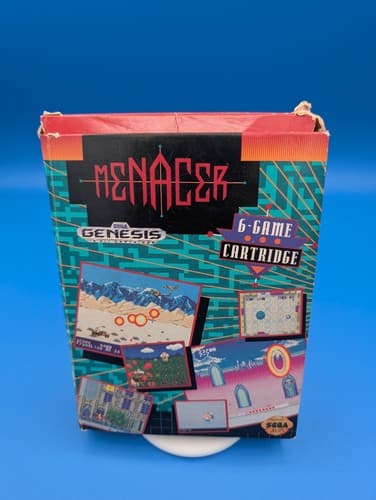 Sega Genesis Menacer 6 Game Cartridge with Original Box and Cartridge