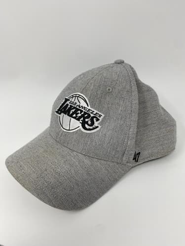 L A LAKERS '47 Brand Men’s Hat Cap OSFA NBA Grey Adjustable Stretch Fit EUC