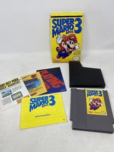 Super Mario Bros. 3 (Nintendo NES, 1990) COMPLETE CIB Ships Fast READ — photo 9