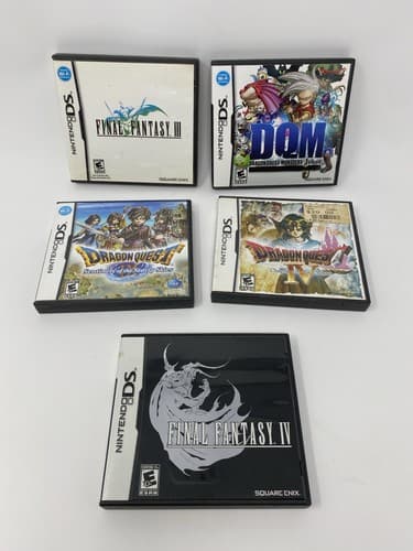 Nintendo DS Lot 5 CASES ONLY No Games Dragon Quest IX IV Final Fantasy III IV