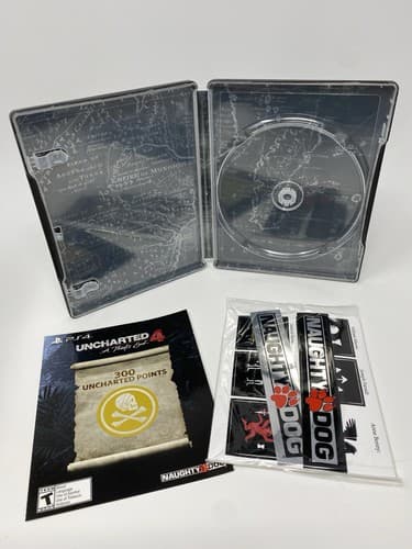 Uncharted 4: A Thief's End Limited Edition Steelbook Only w/ Inserts Stickers — photo 8