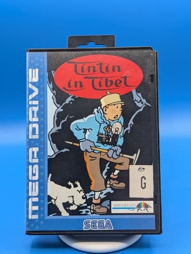 TINTIN IN  / AU TIBET - SEGA MEGA DRIVE GAME - BOXED EX CON - PAL - GENUINE RARE