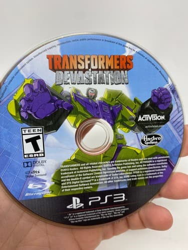Transformers: Devastation 2015 Sony Playstation 3 PS Video Game LOOSE DISC ONLY