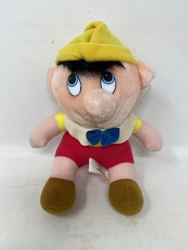 Vtg Pinocchio Walt Disney's Productions Classic Plush Stuffed Doll Toy 8" NOS