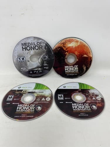 Medal of Honor Disc Lot Of 4 PS3 Warfighter Disc 1 & 2 Documentary DVD Xbox 360