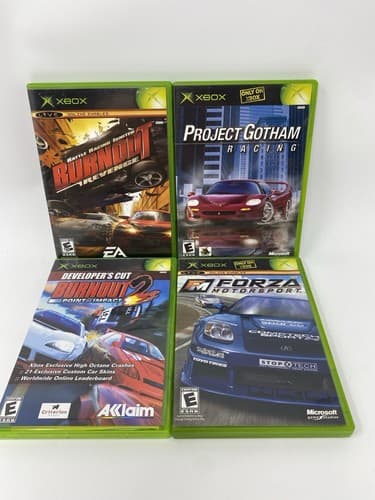 Lot Of 4 Xbox Games Burnout Revenge Point Of Impact Developers PGR Forza Motorsp