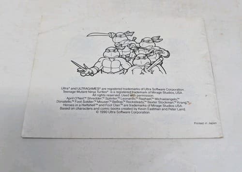 Gameboy Teenage Mutant Ninja Turtles Fall Of The Foot Clan Instruction Manual — photo 2