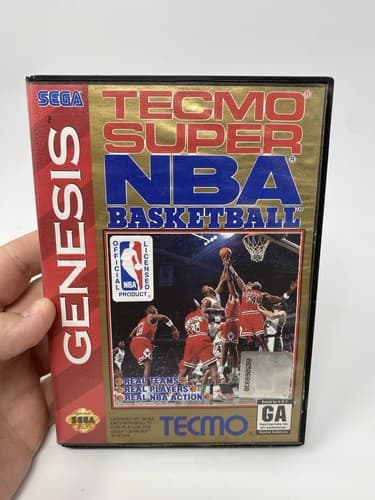 Tecmo Super NBA Basketball Sega Genesis 1993 Game - Good Condition
