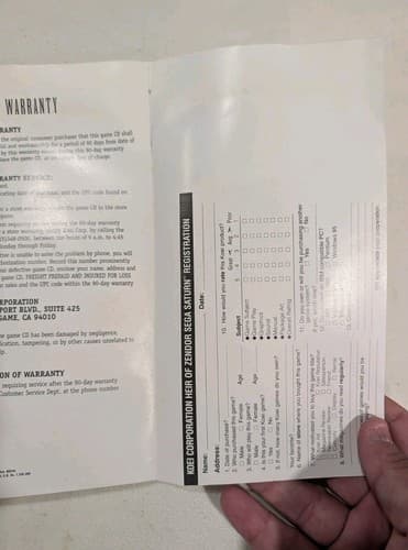 HEIR OF ZENDOR; THE LEGEND AND THE LAND Manual Only (SEGA SATURN) NTSC-U/C — photo 7