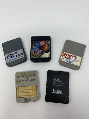 Lot Of 5 Off-Brand / 3rd Party Nyko Performance Memory Cards (Sony PS1, PS2)