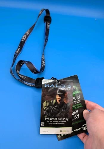 Halo 3 ODST Xbox 360 Promotional Black Lanyard Chain Promo W/ COD MW 2
