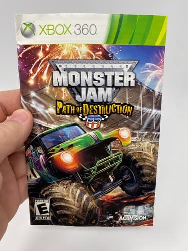 Monster Jam Path of Destruction (Xbox 360) Manual Only (No Game)