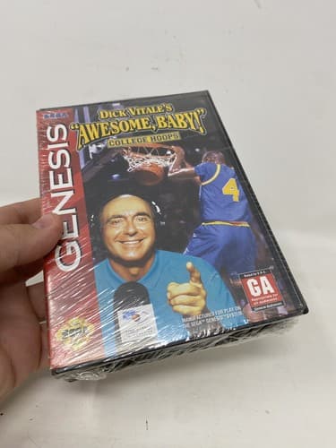 ⚡️Dick Vitale's "Awesome, Baby" College Hoops Sega Genesis Brand New See Pics — photo 4