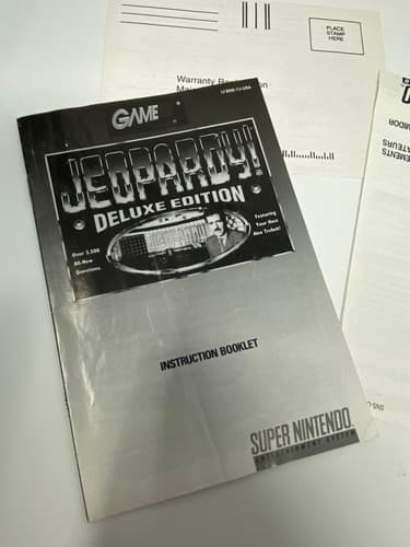 Jeopardy Deluxe Edition - Nintendo SNES 1993 - CIB W Box Manual Inserts - Tested — photo 8