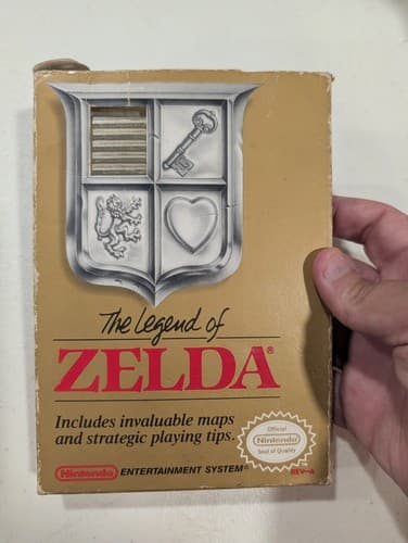 The Legend of Zelda NES Gold Cartridge w/ Damaged Box & Map Tested Nintendo