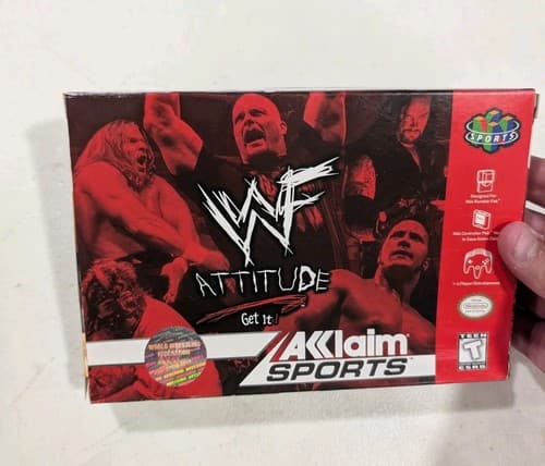 WWF Attitude Nintendo 64 N64, 1999, Cart And Box, No Manual, Tested — photo 2