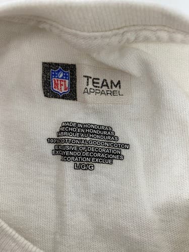 NFL Washington Redskins White Football Lg T-Shirt. Vintage Team Apparel — photo 3
