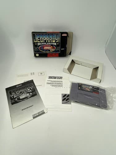 Jeopardy Deluxe Edition - Nintendo SNES 1993 - CIB W Box Manual Inserts - Tested — photo 7