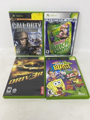 Lot Of 4 Xbox Games Oddworld: Munch's Oddysee Driv3r Call Of Duty Party Blast