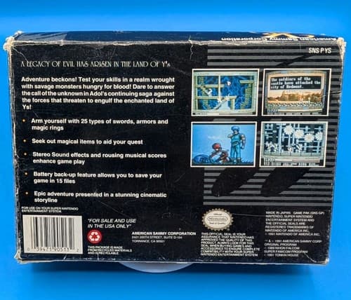 SNES: Ys III Wanderers from Ys III - Super Nintendo, Game, Box, Manual  — photo 2