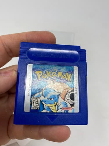 Pokemon Blue Version Nintendo Game Boy Cartridge Only Glitchy Sprites Parts Repa — photo 3