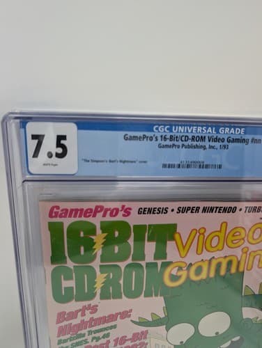 GamePro's 16 Bit Video Gaming Magazine January 1993 Bart's Nightmare CGC 7.5 — photo 2
