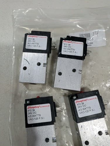 Lot Of 4 Humphrey 410 39 | 24V DC | 4.5 Watts | VAC-125 PSI | BRAND NEW — photo 3