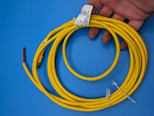 Mencom MAC-6MP-4M 1/2-20 Cordset, 6 Pole, Male Straight, 4 M
