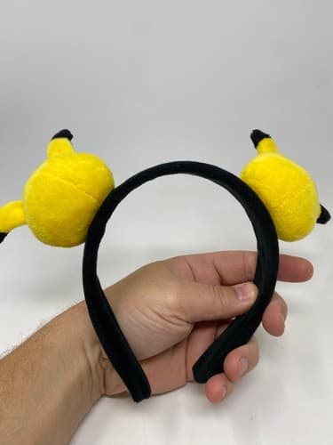Pokemon Pikachu Double Plush Headband Black Yellow Cosplay Costume Accessory — photo 4
