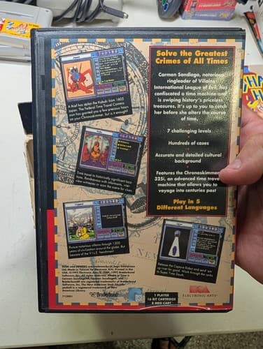 Where in Time is Carmen Sandiego Sega Genesis Big Box Damaged w/Encyclopedia — photo 9