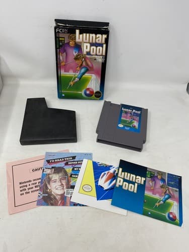 Nintendo NES Video Game Lunar Pool Complete CIB Box Manual Game Poster Inserts — photo 9