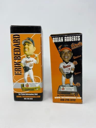 Brian Roberts & Erik Bedard Delmarva Shorebirds Bobblehead Baltimore Orioles SGA