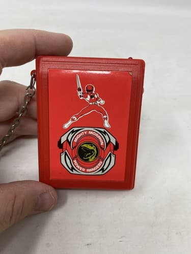 Power Rangers Pager Morpher Calling With Lights RED + Badge 1993 Saban TESTED — photo 4