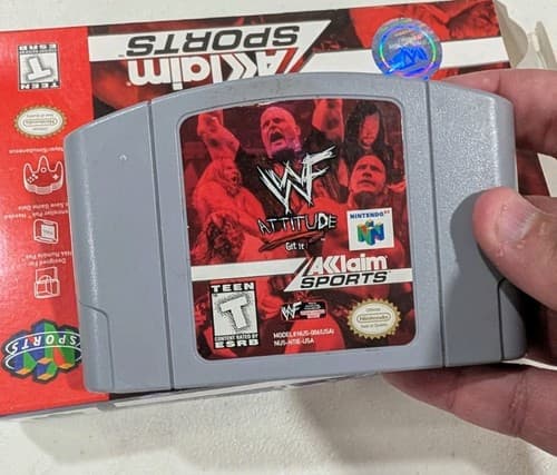WWF Attitude Nintendo 64 N64, 1999, Cart And Box, No Manual, Tested — photo 8