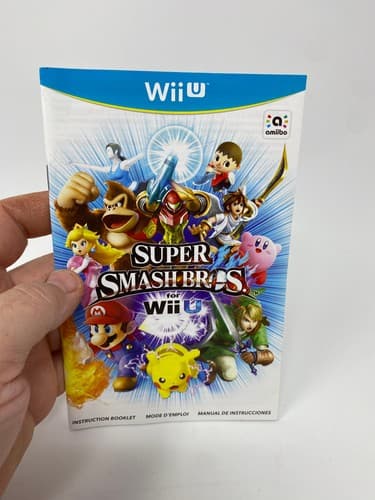 Super Smash Bros Wii U Original Booklet Manual ONLY Guide Instruction Authentic 