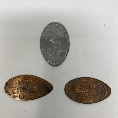 Vintage Disney Animal Kingdom Mickey Lot Of 3 Elongated Pressed Smashed Penny