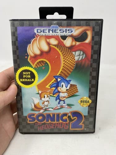 Sonic the Hedgehog 2 (SEGA Genesis, 1992) Not For Resale Box And Cartridge