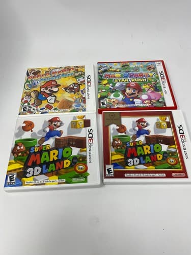 Lot of 4 Nintendo 3DS Cases Paper Mario Party Star Rush 3D Land