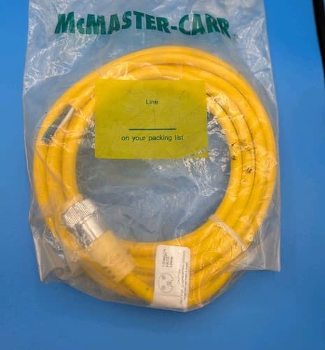 Mencom MIN-3MP-12 Cable, MIN Size I, 3 Pole, Male, 12 Ft, 13A, yellow