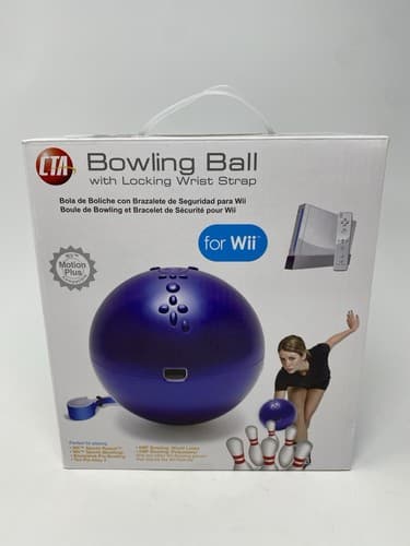 CTA Nintendo Wii Bowling Ball w/ Locking Wrist Strap, Blue (WI-BOWL) In Box