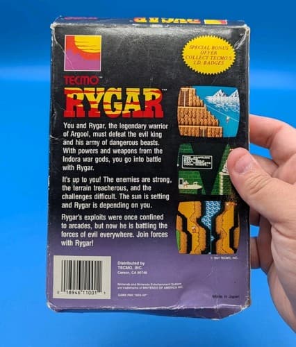 Rygar (Nintendo NES, 1987) Box & Cartridge - No Manual Or Poster  — photo 2