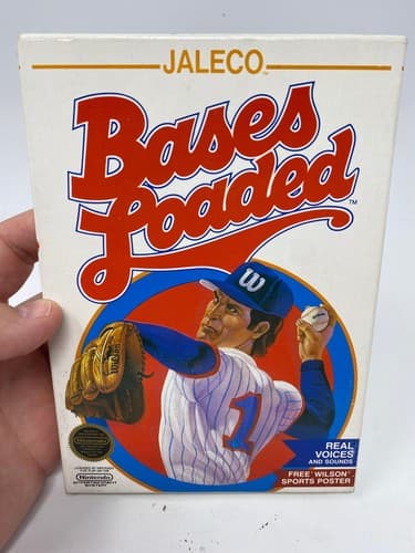 Bases Loaded (Nintendo Entertainment System, 1988) CIB Box, Game, Insert Sleeve