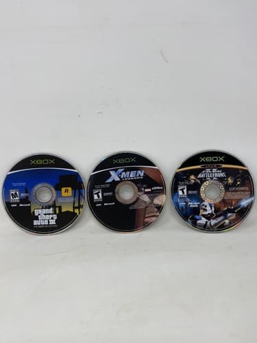 Microsoft Xbox Games Lot of 3 Disc Only! GTA III Star Wars Battlefront 2 X-men