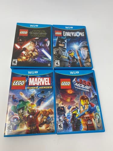 Lego Wii U Lot Of 4 Star Wars Dimensions Marvel Super Heroes Movie Video Game