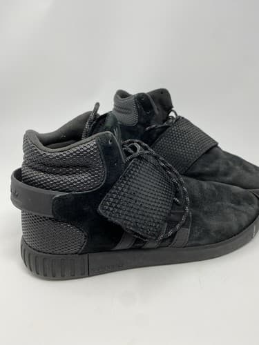Adidas Tubular Invader Strap Shoes Sneakers Men's Size 12 Suede Black — photo 2