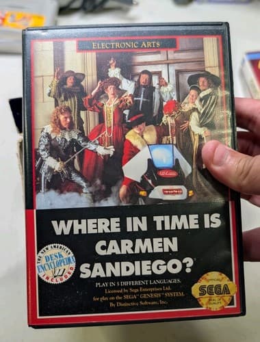 Where in Time is Carmen Sandiego Sega Genesis Big Box Damaged w/Encyclopedia — photo 8
