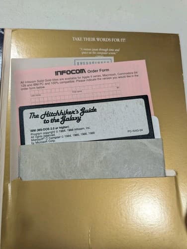 Hitchhikers Guide to the Galaxy  IBM PC Floppy Infocom 5.25 — photo 6