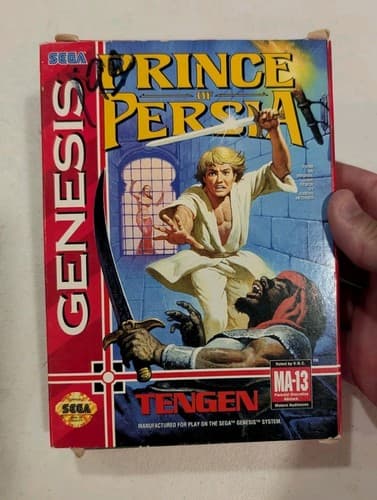 Sega Genesis Prince of Persia Cardboard Box W/ Manual Complete Tested Working